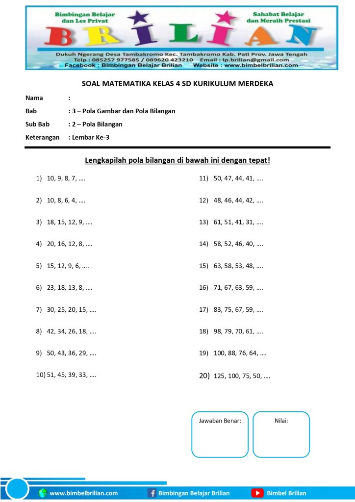 7 Rahasia Nilai Sempurna dengan Latihan Contoh Soal Isian Matematika Kelas 4 Terbaru