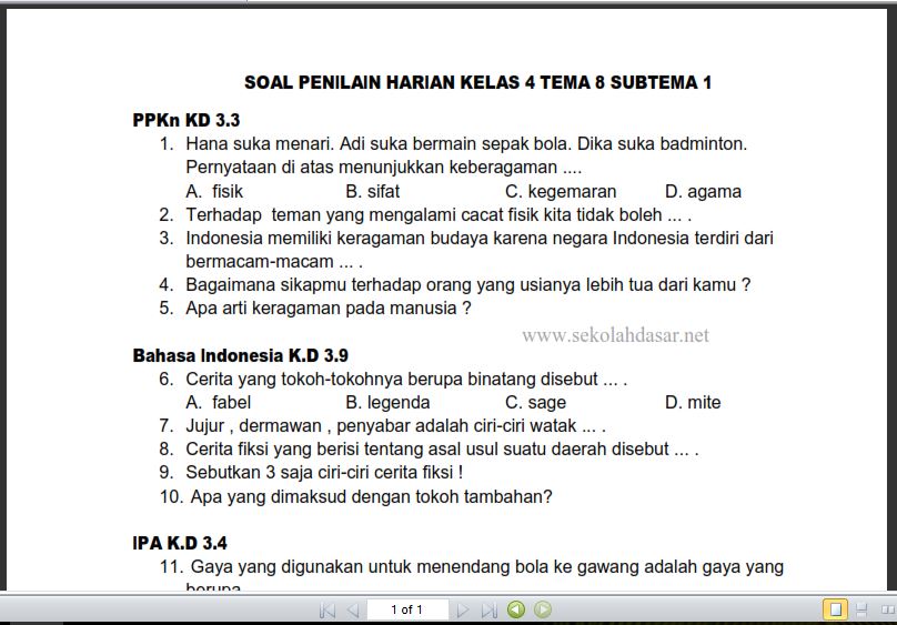 Bocoran 50 Contoh Soal K 13 Kelas 4 Terbaru 2026 yang Wajib Dikuasai Agar Nilai Maksimal