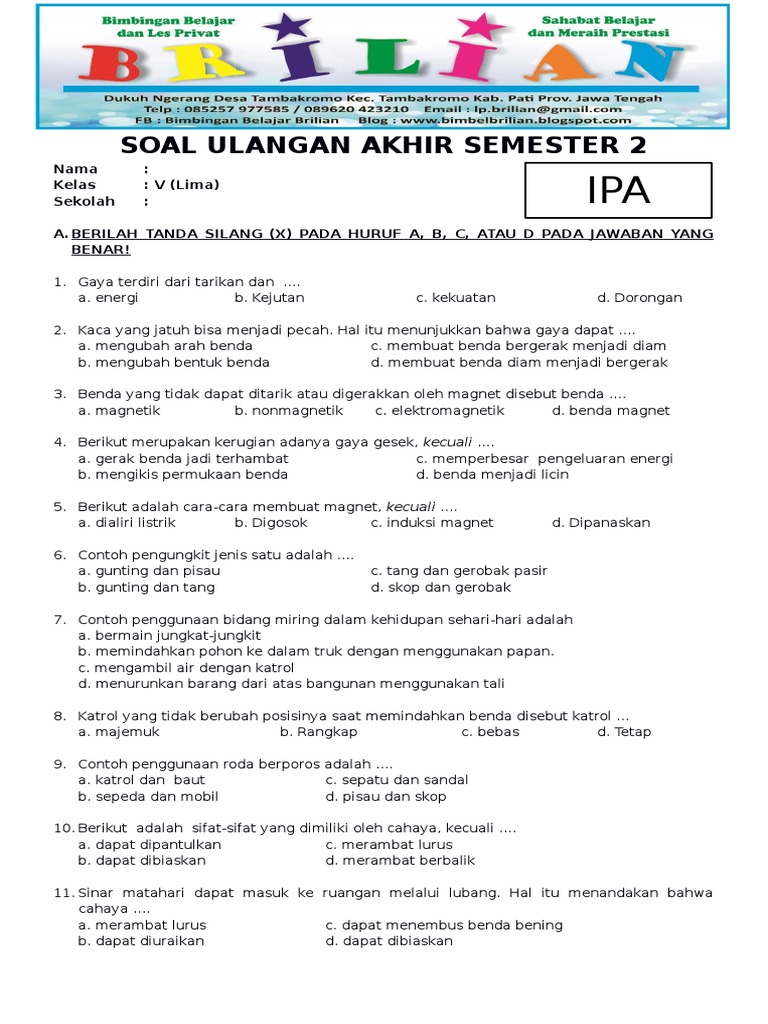 Latihan Soal Ipa Kelas 8 Semester 2 Dalchaebi Latihan Soal Ipa Kelas 8 Semester 2 Dalchaebi