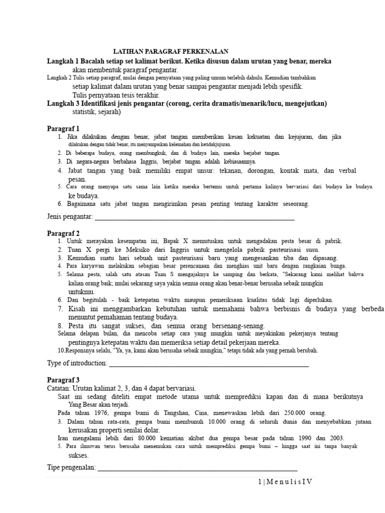 Diskusi Pasangan - Paragraf Pengantar Dan Pernyataan Tesis PDF Diskusi Pasangan - Paragraf Pengantar Dan Pernyataan Tesis PDF