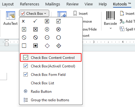Checkbox In Word