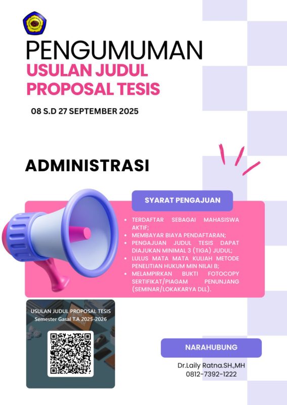 USULAN JUDUL PROPOSAL TESIS - Fakultas Hukum UNIHAZ