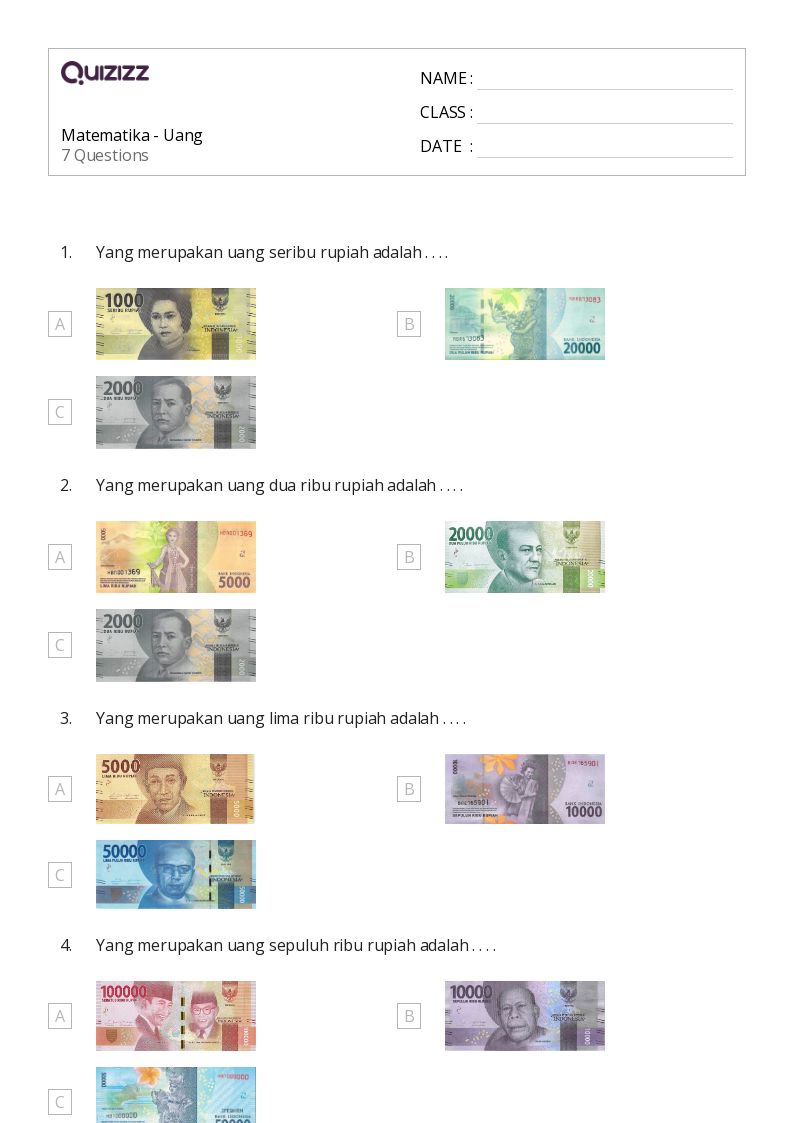 5 Contoh Soal Uang Kelas 3 SD yang Sering Keluar, Wajib Dicoba