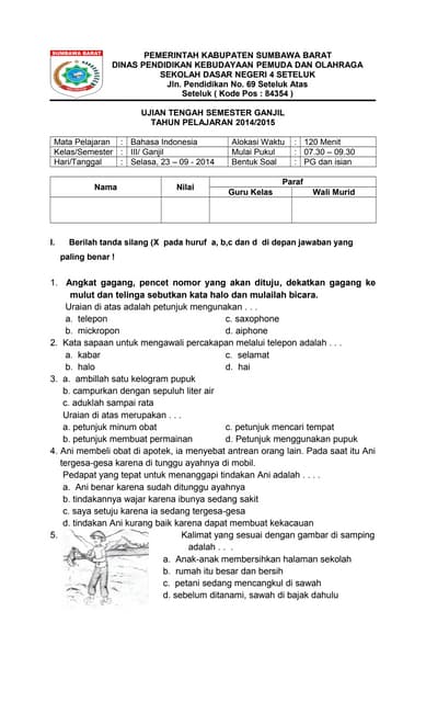 Latihan Soal TKA B Indonesia Paket 1 pdf Latihan Soal TKA B Indonesia Paket 1 pdf