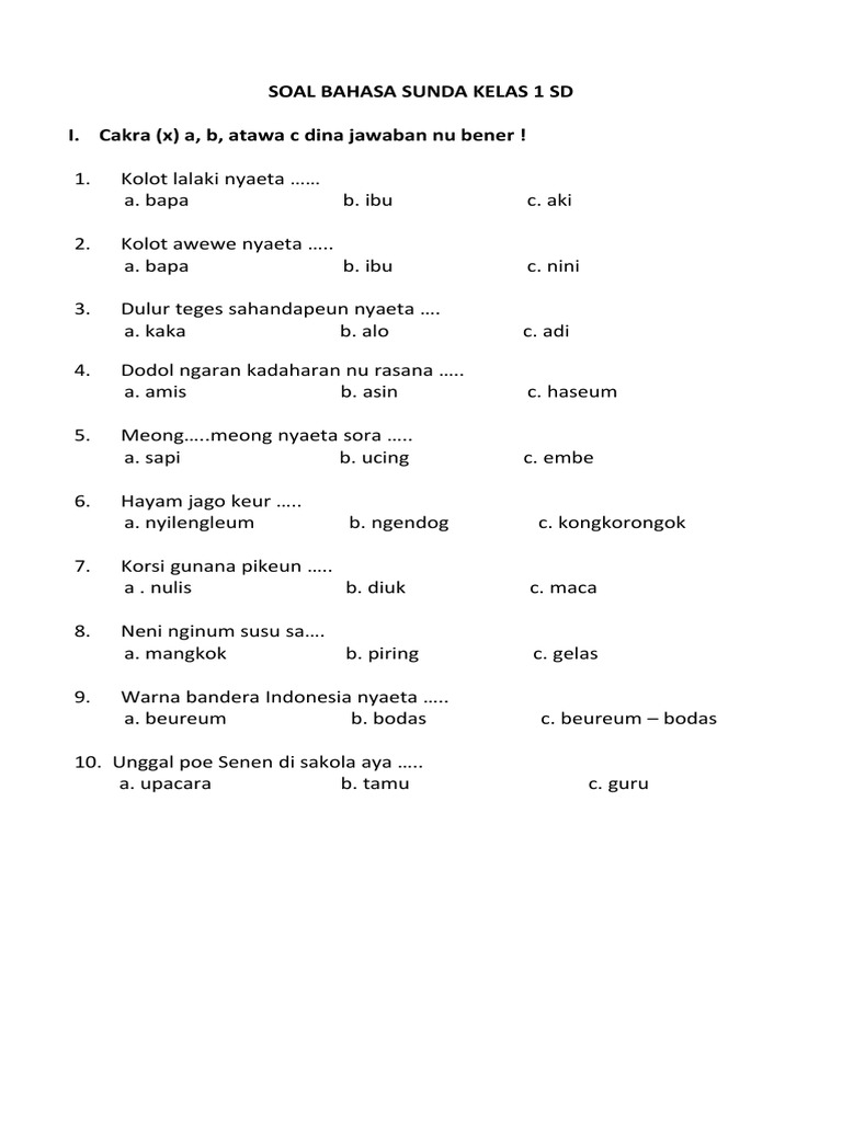 Akhirnya Terungkap Kunci Jawaban Soal Bahasa Sunda Kelas 6 Semester 2 Ujian 2026