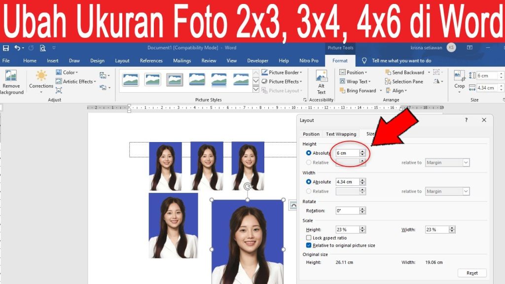 Cara Ubah Ukuran Foto Jadi 3×4 di Word dengan 3 Langkah Mudah Tanpa Ribet
