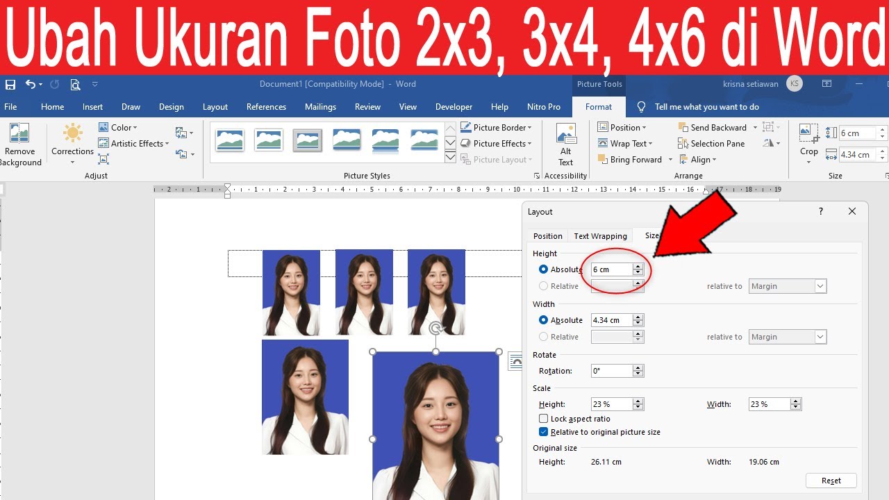 Cara Ubah Ukuran Foto Jadi 3×4 di Word dengan 3 Langkah Mudah Tanpa Ribet