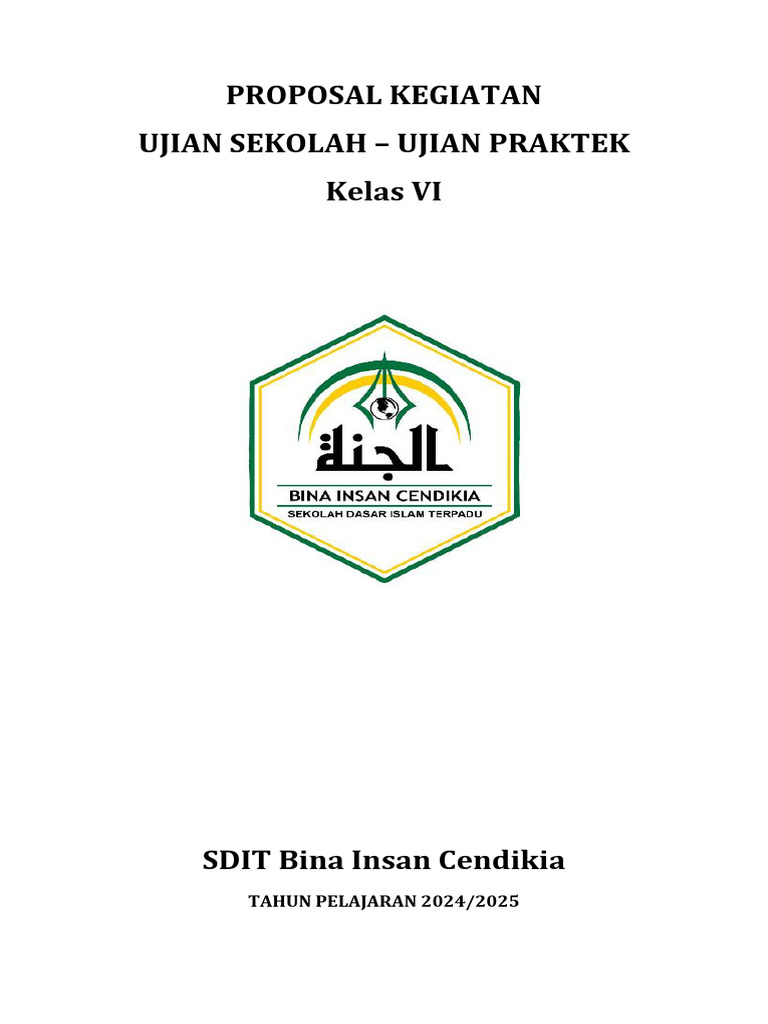 Ujian Sekolah Kelas VI SDIT 2025 PDF