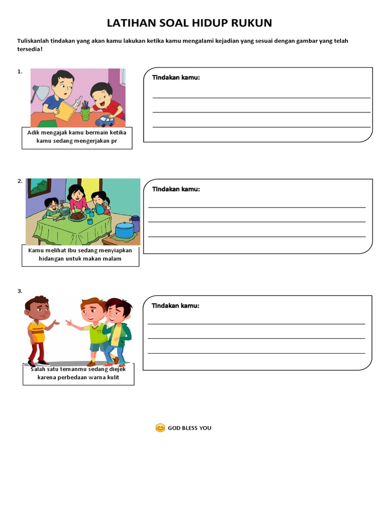 Worksheet Hidup Rukun PDF Worksheet Hidup Rukun PDF