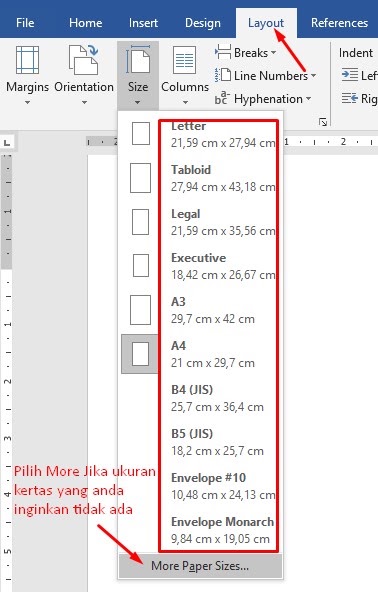 Cara Merubah Ukuran Kertas di Word Menjadi A4 A5 A6 F4 dan Lainnya Cara Merubah Ukuran Kertas di Word Menjadi A4 A5 A6 F4 dan Lainnya