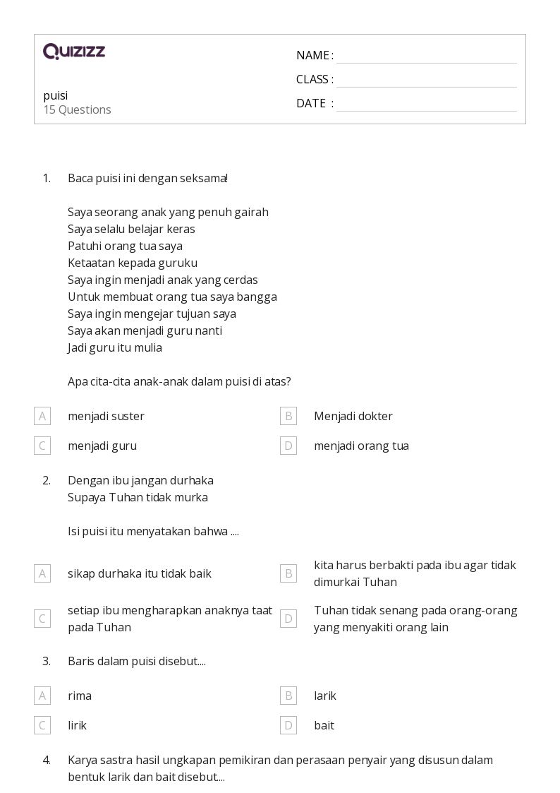 7 Tips Menarik untuk contoh soal evaluasi materi tentang puisi kelas 2 sd Agar Anak Sukses