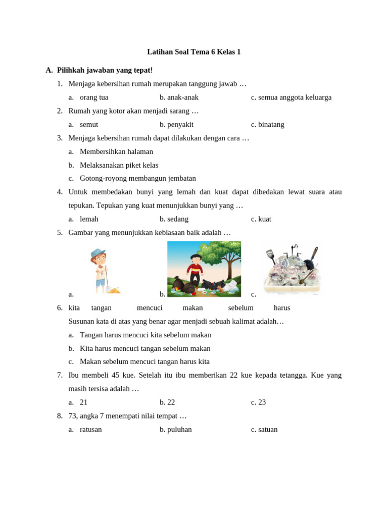 Rahasia Cepat Pintar Kerjakan Soal Soal Tema 6 Sub Tema 3 Kelas 1 SD Terbaru