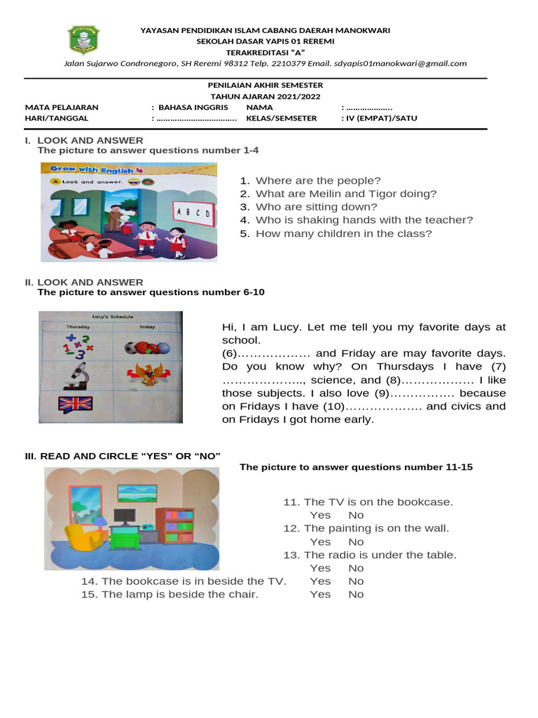 Rahasia Lulus Ujian Pakai soal bahasa inggris kelas 4 semester 1 fajar hidayah yang Akurat