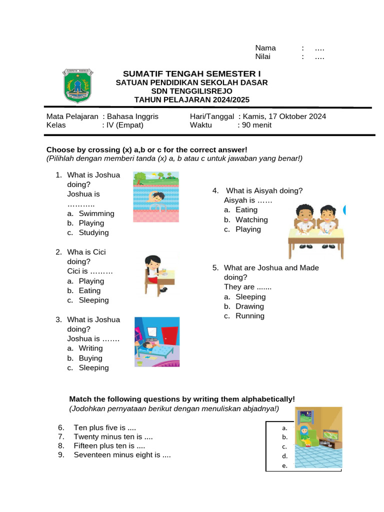 Rahasia Nilai Sempurna Lewat Kumpulan Soal Bahasa Inggris Kelas 4 Semester 1 K13 Terbaru Rahasia Nilai Sempurna Lewat Kumpulan Soal Bahasa Inggris Kelas 4 Semester 1 K13 Terbaru