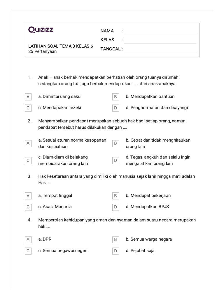 Rahasia Skor Sempurna Kerjakan Soal Soal Tema 3 Kelas 6 Agar Nilai Langsung Melonjak