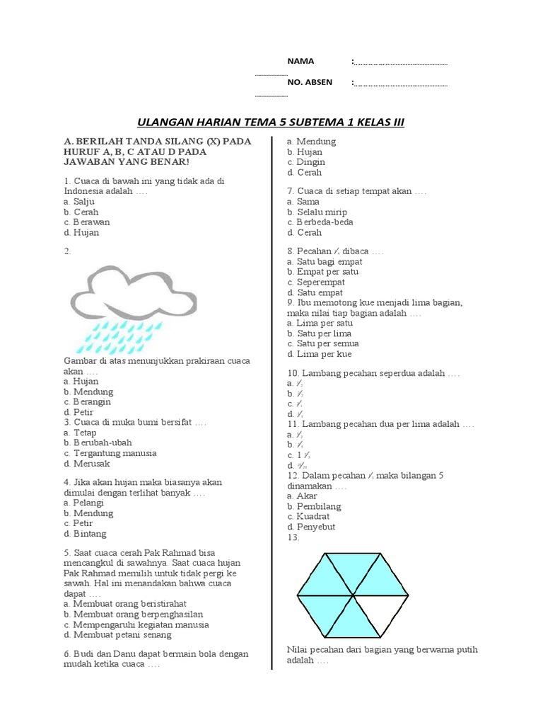 Rahasia Skor Tinggi Lewat Latihan Soal Soal Tema 5 Kelas 3 Sub Tema 1 Terbukti Ampuh