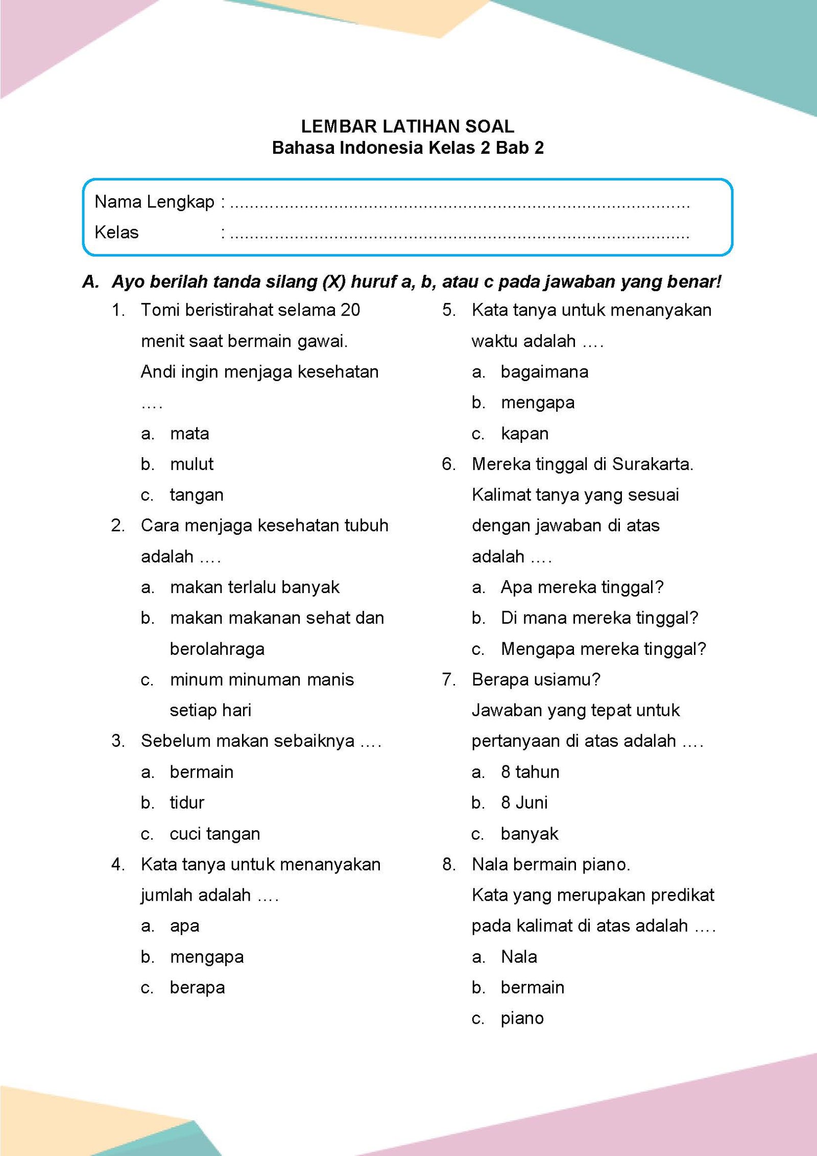 Wajib Tahu 5 Contoh soal bahasa indonesia kelas 2 sd tentang dongeng yang Menarik Wajib Tahu 5 Contoh soal bahasa indonesia kelas 2 sd tentang dongeng yang Menarik