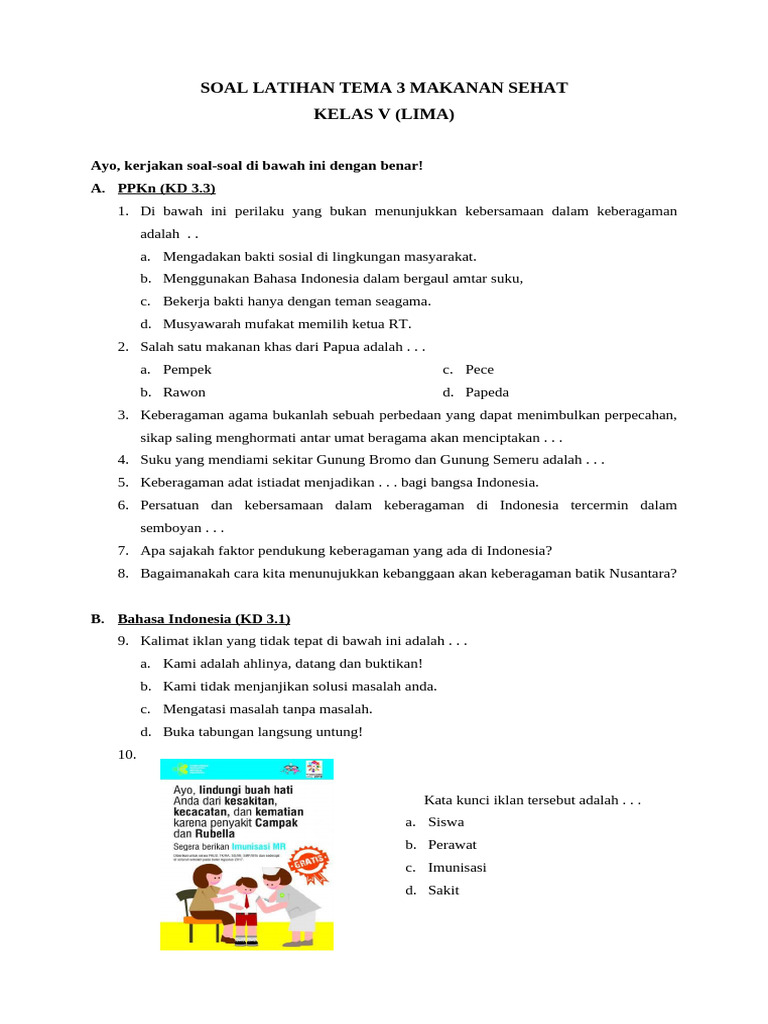 Wajib Tahu Kumpulan soal soal tema 3 kelas 5 kurikulum 2013 Terupdate Tahun Ini